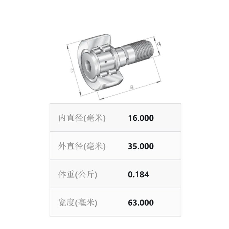 INA德國原裝進(jìn)口F-229818.01.PWKR螺栓型滾輪軸承(圖2)