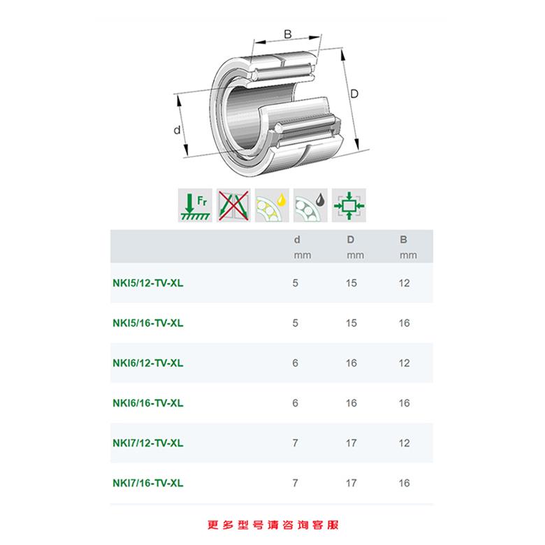 INA滾針軸承 NKI..-XL系列原裝產(chǎn)品軸承(圖1)